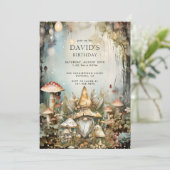 Verjaardag van het Enchanted Forest Woodland Gnome Kaart (Staand voorkant)