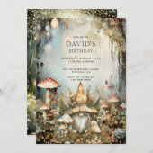 Verjaardag van het Enchanted Forest Woodland Gnome Kaart (Voorkant / Achterkant)