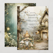 Verjaardag van het Enchanted Forest Woodland Gnome Kaart (Voorkant / Achterkant)