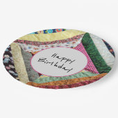 Verjaardag van het handgemaakte Quilt Pattern Papieren Bordje (Gekanteld)