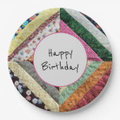 Verjaardag van het handgemaakte Quilt Pattern Papieren Bordje (Voorkant)