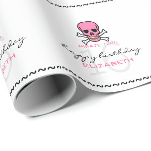 Verjaardag van het Meisje van de piraat de Roze Cadeaupapier