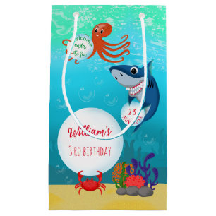 Verjaardag van het Zee Ocean Animals Kind Klein Cadeauzakje