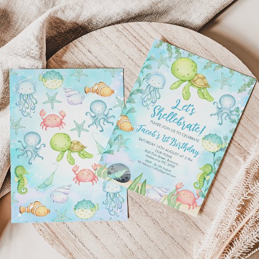 Verjaardag van jongen: Shellebrate zeeschildpad on Kaart