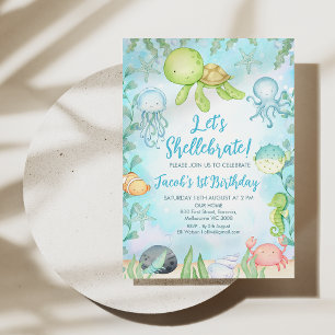 Verjaardag van jongen: Shellebrate zeeschildpad on Kaart