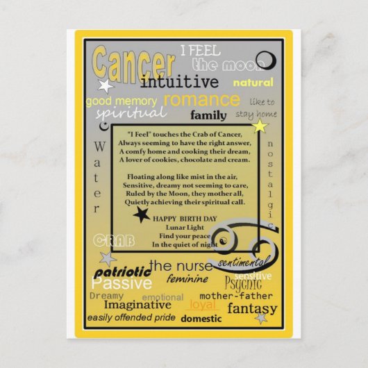 VERJAARDAG VAN KANKER BRIEFKAART (Voorkant)