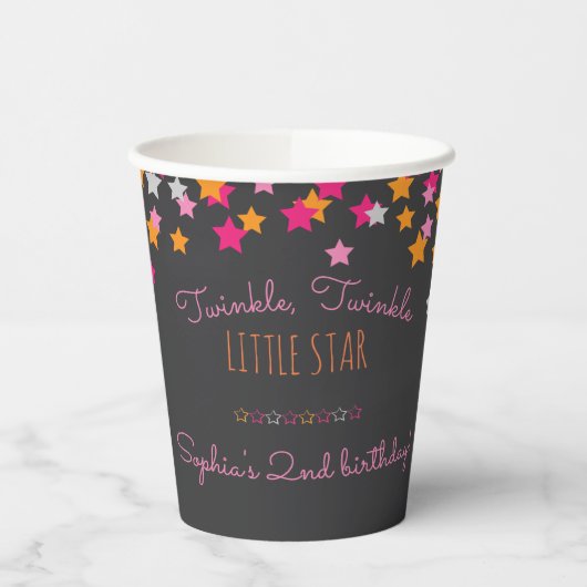 Verjaardag van kind Twinkle Twinkle Little Star Papieren Bekers (Links)