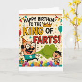 Verjaardag van King of Farts Kaart (Gele Bloem)