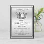 Verjaardag van King's Silver Crown Man Kaart (Staand voorkant)