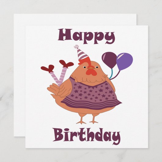 Verjaardag van kip (Voorkant / Achterkant)