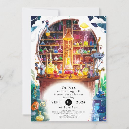 Verjaardag van Magic Scientist van Simple Kinderen Kaart (Voorkant)