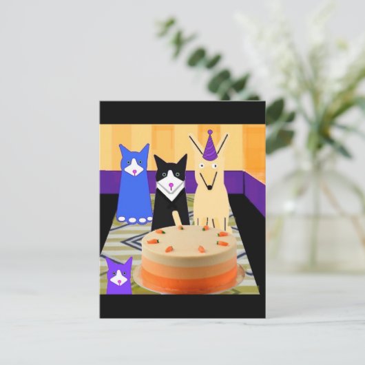 Verjaardag van mijn hond, briefkaart (Staand voorkant)