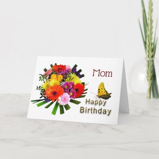 Verjaardag van Mom Bouquet Kaart (Voorkant)