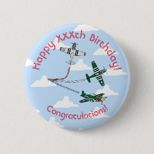 Verjaardag van Mustangs (Blauwe Lucht) Badge Ronde Button 5,7 Cm