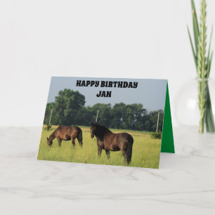 Verjaardag van paarden kaart