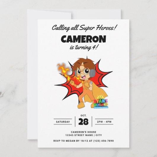 Verjaardag van Ryan's World Comic Kaart (Voorkant)