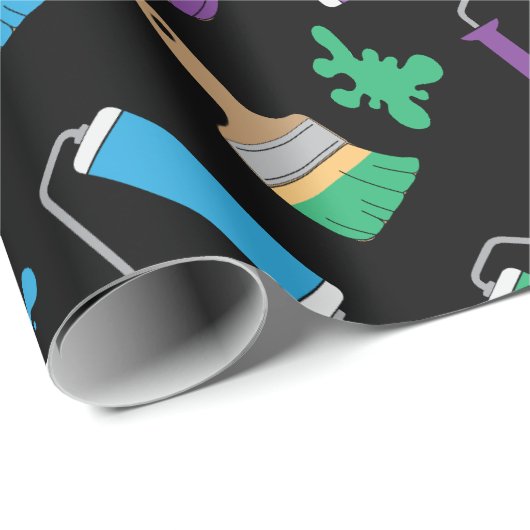 Verjaardag van schilder en decorateur cadeaupapier (Rol Hoek)