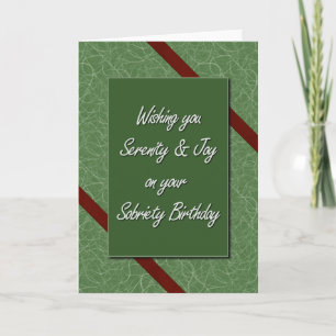 Verjaardag van Serenity & Joy Sobriety Kaart