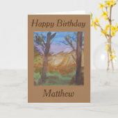 Verjaardag van Sunset Trees Kaart (Gele Bloem)