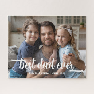 Verjaardag van Vader Beste Papa Ooit Script Foto Legpuzzel