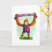 Verjaardag van vader Football Orangutan Kaart (Gele Bloem)