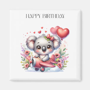 Verjaardag van vliegende koala magneet