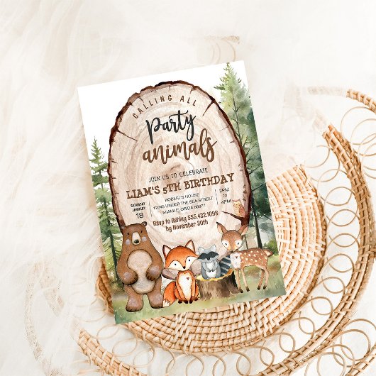 Verjaardag van Woodland Animals Party Forest Kaart