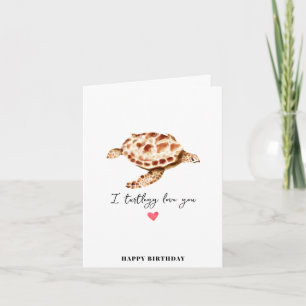 Verjaardag van zeeschildpad kaart