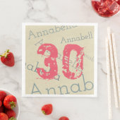 Verjaardag Viering Roze 30 Custom Naam en leeftijd Servet (Insitu)