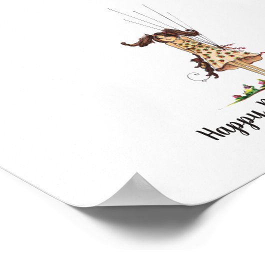 Verjaardag Vingerafdruk Gastboek Baby Meisje Poster (Hoek)