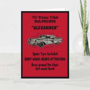 Verjaardag Vintage Car Creëer My Own Funny Red Kaart