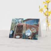 Verjaardag, Vintage truck, Humor Kaart (Gele Bloem)