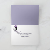 Verjaardag Violet Cosmos en Dew Drops Kaart (Binnen)