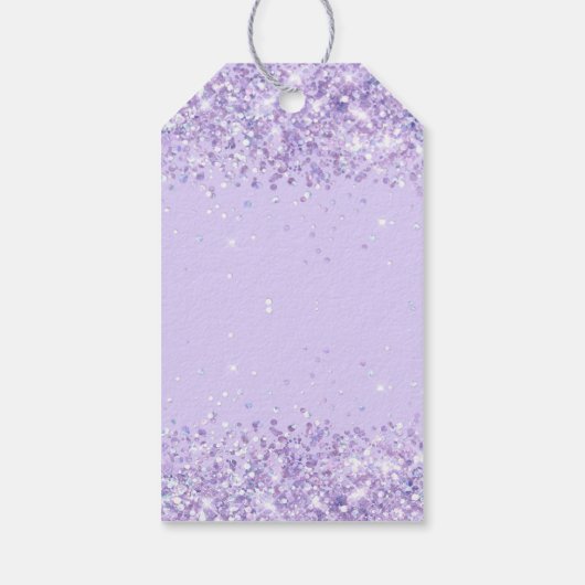 Verjaardag violette confetti stijlvol cadeaulabel (Achterkant)