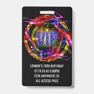 Verjaardag VIP Pas Badge Uitnodiging
