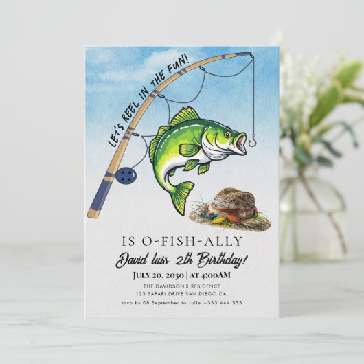 Verjaardag vissen kaart (Staand voorkant)