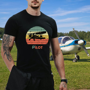 Verjaardag Vliegtuig Piloot Retro Ouderwets Zonson T-shirt