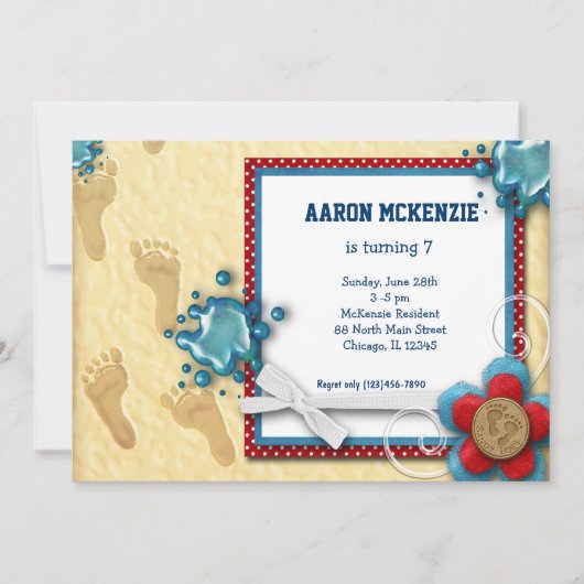 Verjaardag Voetafdrukken Kaart (Voorkant)