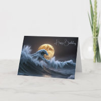 Verjaardag Volle Maan In Ocean Wave
