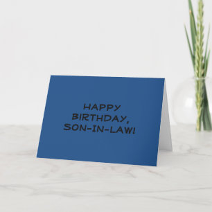 Verjaardag voor een schoonzoon, zwarte letters op kaart