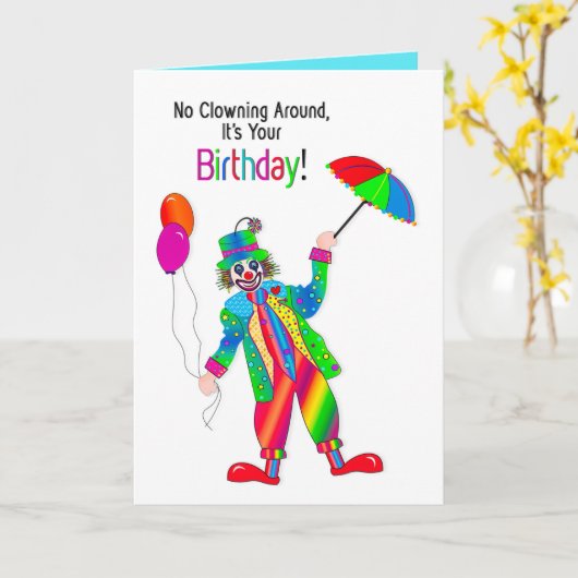 Verjaardag voor iedereen Clown Kaleidoscope Collec Kaart (Gele Bloem)