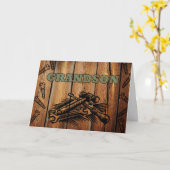 Verjaardag voor kleinzoon, gereedschap en hout kaart (Gele Bloem)