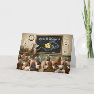 Verjaardag voor leraar muizen in een klaslokaal kaart