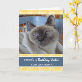 Verjaardag voor oma, kat in wasmand kaart (Gele Bloem)