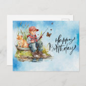 Verjaardag voor visliefhebbers briefkaart (Voorkant / Achterkant)