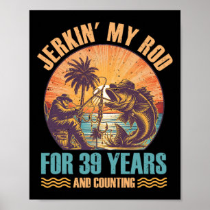 Verjaardag Voor Visser Jerkin 'Mijn Rod Jaar Vis Poster