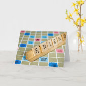 Verjaardag Vriend Spellen Kaart (Gele Bloem)