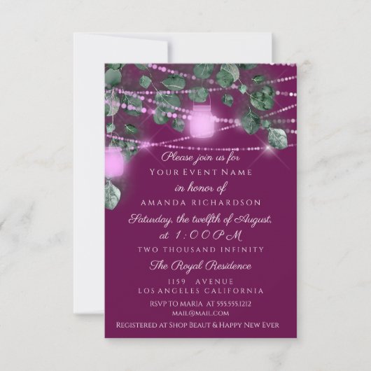 Verjaardag Vrijgezellenfeest Licht Jar Marsala Roz Kaart (Voorkant)