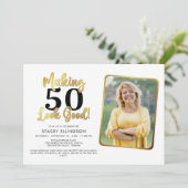 Verjaardag waardoor AGE er goed uitziet Foto Gold  Kaart (Staand voorkant)