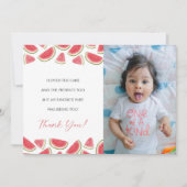 Verjaardag Watermeloen, Eén in een Meloen Dankkaar Kaart (Voorkant)